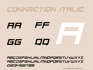 Connection Italic Version 1.00;February 16, 2023;FontCreator 12.0.0.2567 64-bit图片样张