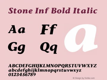 Stone Inf Bold Italic 001.000 Font Sample