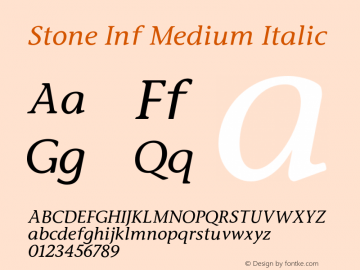 Stone Inf Medium Italic 001.000 Font Sample