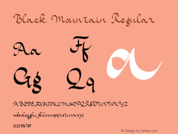 Black Mountain Version 1.00;February 20, 2023;FontCreator 12.0.0.2567 64-bit图片样张