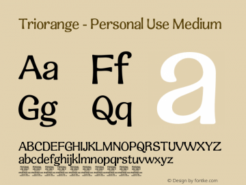Triorange - Personal Use Medium Version 1.000;Glyphs 3.2 (3179)图片样张
