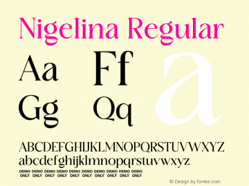 Nigelina-Regular Version 1.000图片样张
