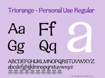 Triorange - Personal Use Regular Version 1.000;Glyphs 3.2 (3179)图片样张