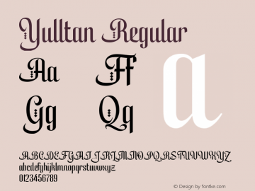 Yulltan Regular Version 1.000图片样张