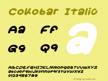 Cokobar Italic Version 1.00;February 27, 2023;FontCreator 12.0.0.2525 64-bit图片样张