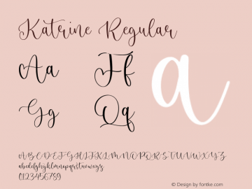 Katrine Version 1.00;February 22, 2023;FontCreator 11.5.0.2430 64-bit图片样张