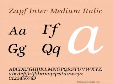 Zapf Inter Medium Italic 001.000图片样张