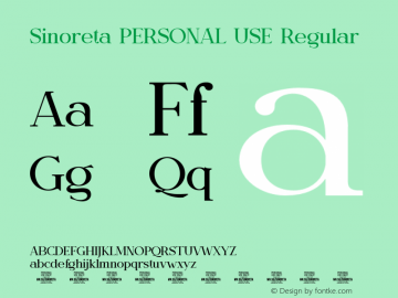 Sinoreta PERSONAL USE Regular Version 1.000;Glyphs 3.2 (3175)图片样张