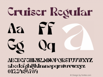 CruiserRegular Version 1.001;Fontself Maker 3.5.8图片样张