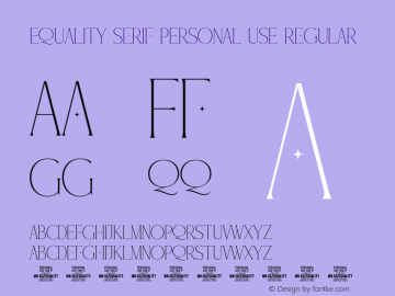 Equality Serif PERSONAL USE Regular Version 1.000;Glyphs 3.2 (3177)图片样张