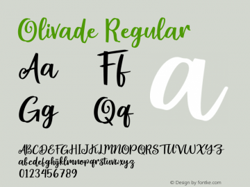 Olivade Version 1.002;Fontself Maker 3.4.0图片样张