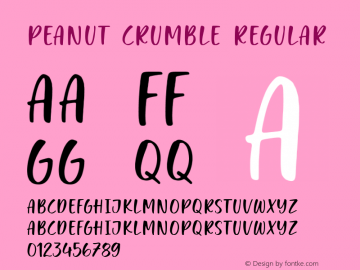 Peanut Crumble Version 1.00;January 30, 2023;FontCreator 11.5.0.2430 64-bit图片样张