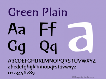 Green Plain 1.0 Font Sample