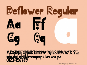 Deflower Version 1.00;March 19, 2023;FontCreator 13.0.0.2683 64-bit图片样张