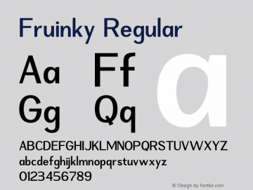 Fruinky Version 1.00;March 27, 2023;FontCreator 13.0.0.2683 64-bit图片样张