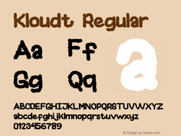 Kloudt Version 1.00;March 24, 2023;FontCreator 12.0.0.2525 64-bit图片样张