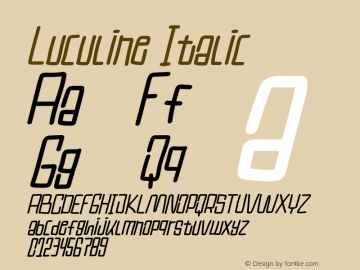 Luculine Italic Version 1.00;March 24, 2023;FontCreator 12.0.0.2525 64-bit图片样张