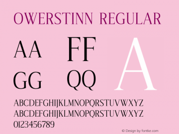 OWERSTINN Version 1.00;April 1, 2023;FontCreator 13.0.0.2683 64-bit图片样张