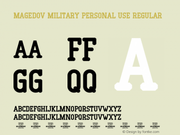 Magedov Military PERSONAL USE Regular Version 1.000;Glyphs 3.2 (3176)图片样张