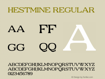 HESTMINE Version 1.00;April 10, 2023;FontCreator 13.0.0.2683 64-bit图片样张