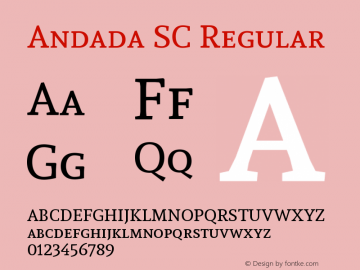 Andada SC Regular Version 1.003 Font Sample