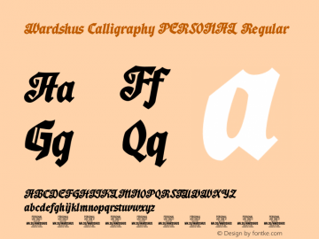 Wardshus Calligraphy PERSONAL Regular Version 1.000;Glyphs 3.2 (3182)图片样张