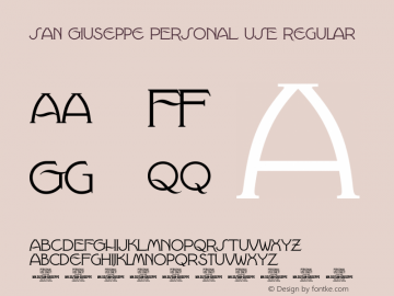 San Giuseppe PERSONAL USE Regular Version 1.000;Glyphs 3.2 (3182)图片样张