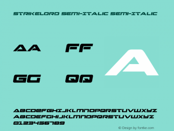 Strikelord Semi-Italic Version 3.3; 2023图片样张