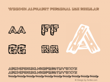 Wooden Alphabet Personal Use Version 1.00;April 11, 2023;FontCreator 13.0.0.2683 64-bit图片样张