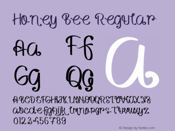 Honey Bee Version 1.004;Fontself Maker 3.5.4图片样张