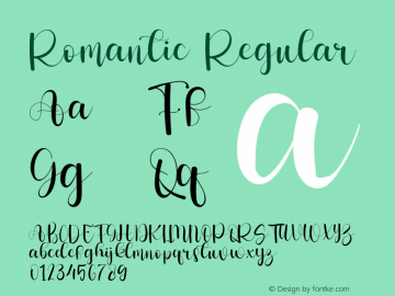 Romantic Version 1.002;Fontself Maker 3.5.4图片样张
