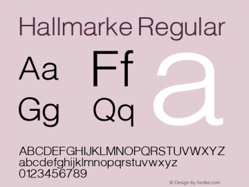 Hallmarke Regular Altsys Fontographer 3.5  11/17/92图片样张