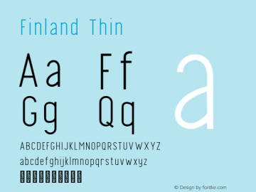 Finland Thin Version 1.000;Glyphs 3.2 (3184)图片样张