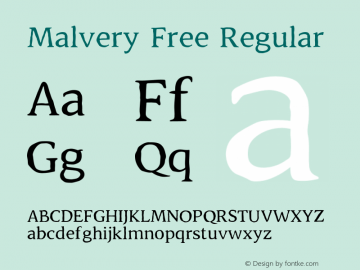 MalveryFree-Regular Version 1.003;Fontself Maker 3.1.0图片样张