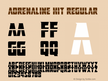 Adrenaline Hit Version 1.10;April 26, 2023;FontCreator 12.0.0.2567 64-bit图片样张