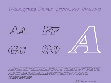 MarquesFree-OutlineItalic 1.000图片样张