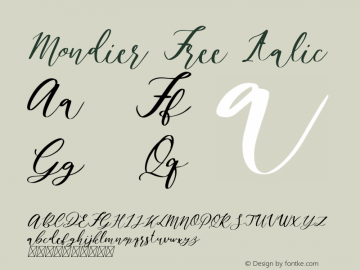 MondierFree-Italic Version 1.000图片样张