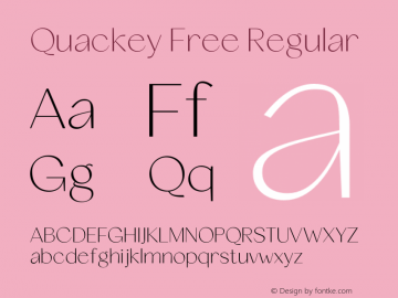 Quackey Free Regular Version 1.000;Glyphs 3.2 (3177)图片样张