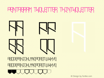 Pentagram Thin TwoLetter Version 001.000图片样张