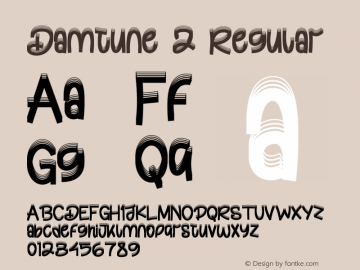 Damtune 2 Version 1.00;April 29, 2023;FontCreator 12.0.0.2525 64-bit图片样张