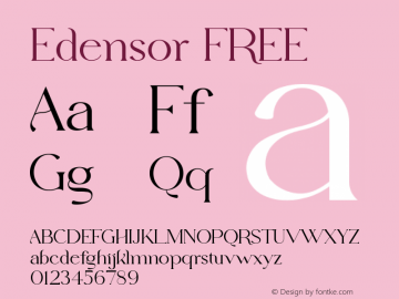 Edensor FREE Version 1.008;Fontself Maker 3.5.8图片样张