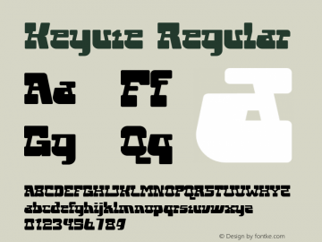 KeyuteRegular Version 1.002;Fontself Maker 3.5.8图片样张