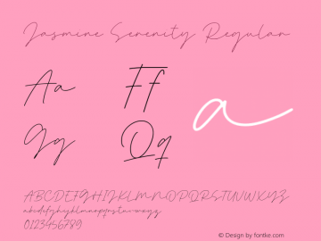 Jasmine Serenity Version 1.00;April 30, 2023;FontCreator 11.5.0.2430 64-bit图片样张