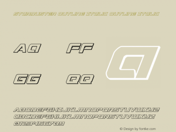 Starduster Outline Italic Version 3.1; 2023图片样张