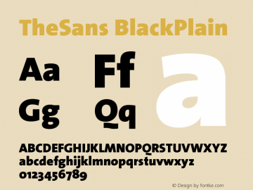 TheSans BlackPlain Version 1.0 Font Sample