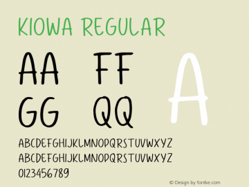 Kiowa Version 1.000;May 2, 2023;FontCreator 14.0.0.2901 64-bit图片样张