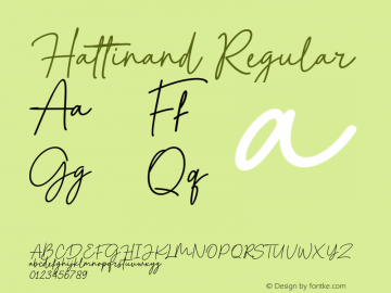 Hattinand Version 1.00;May 8, 2023;FontCreator 11.5.0.2430 32-bit图片样张