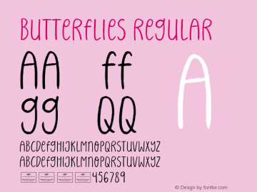 Butterflies Version 1.003;Fontself Maker 3.5.8图片样张