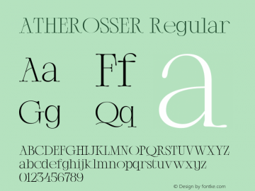 ATHEROSSER Version 1.00;September 17, 2022;FontCreator 13.0.0.2683 64-bit图片样张