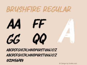 Brushfire Version 1.00;April 12, 2023;FontCreator 11.5.0.2430 32-bit图片样张